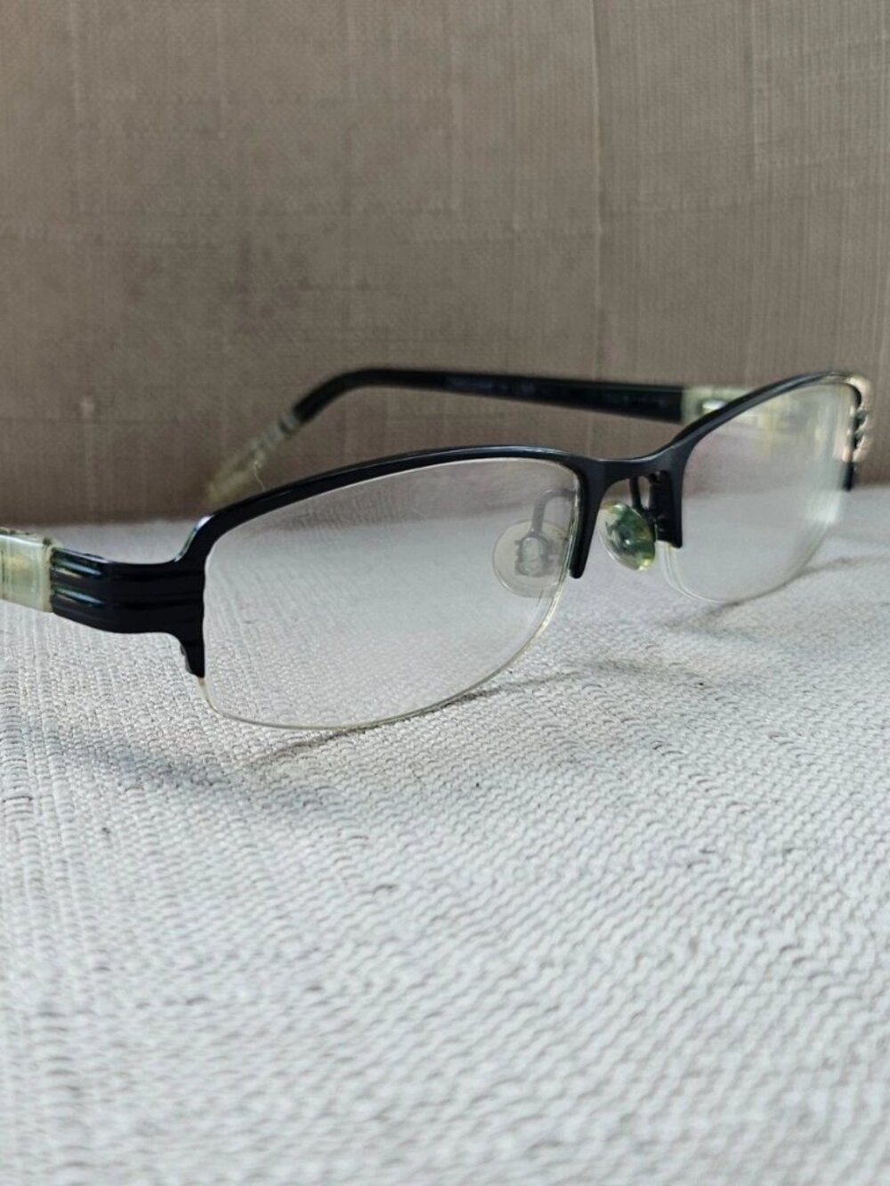 Vintage Kenneth Cole Reaction Women Eyeglasses Frame Black Tone Half Rim Glasses